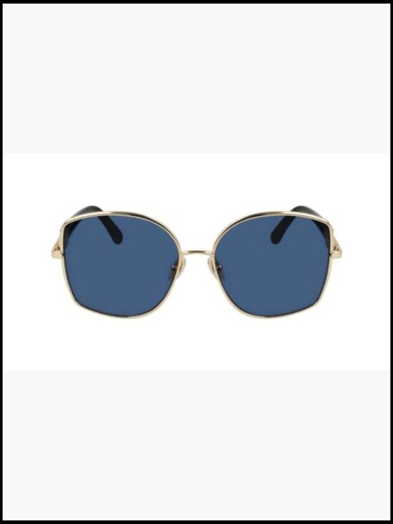 Oval Gradient Sunglasses with Metallic Frame